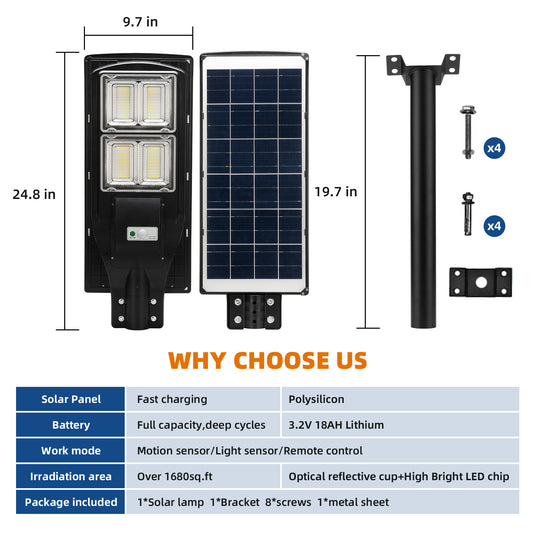 4 PACK LANGY 120 W solar street lights 3000K  warm white