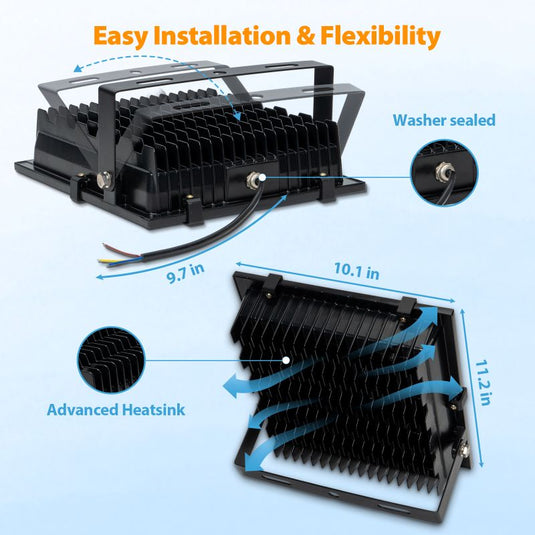 100W  LED Flood light - AC 120V  with photocell