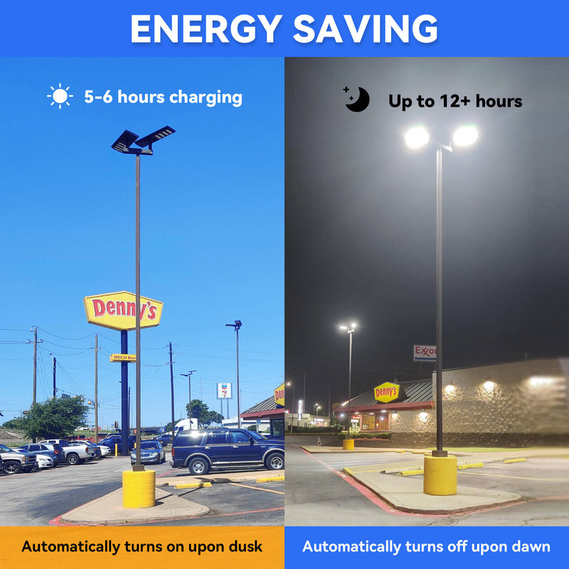 Load image into Gallery viewer, Solar Power LED Parking Lot Light - (Black)
