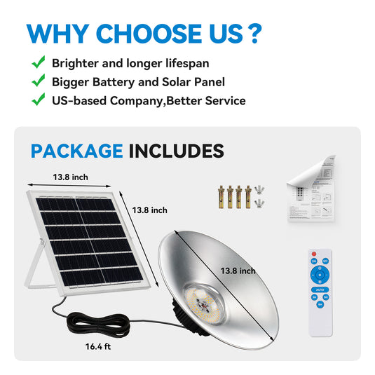 Solar powered pendant light for indoor & outdoor-6000 lumens