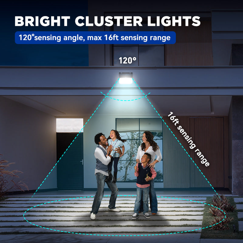 Load image into Gallery viewer, 206 LED cluster  solar led light wall light with motion sensor
