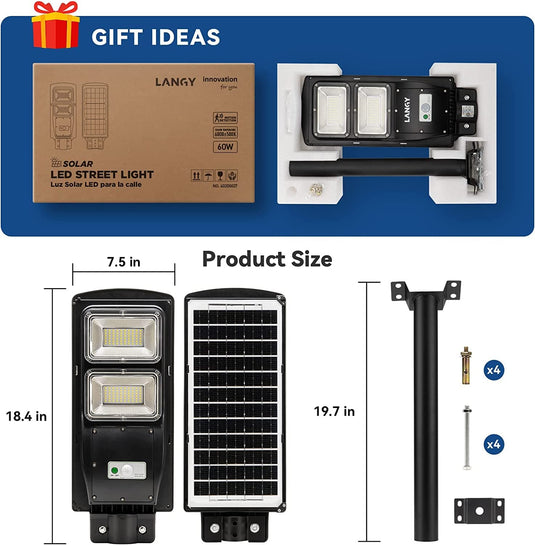 LANGY 60W solar street light 6000 lumens Langy Innovation