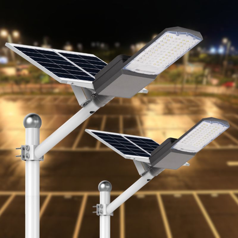 Load image into Gallery viewer, 2 PACK 500 W solar powered street lights 30000 lumens
