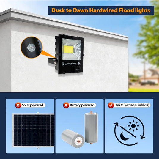 100W  LED Flood light - AC 120V  with photocell