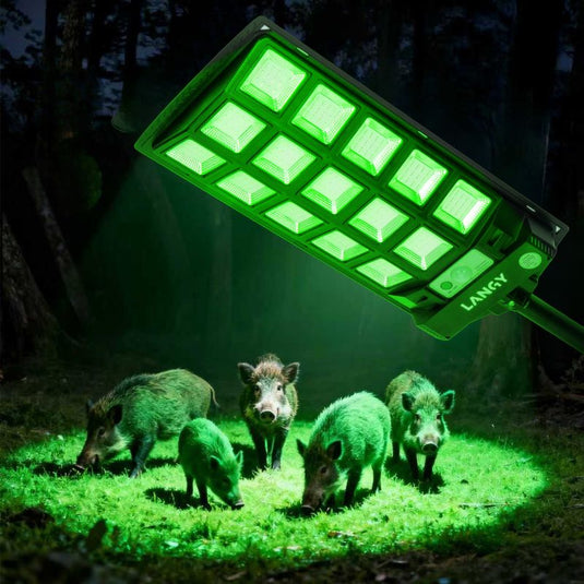 Solar Green Feeder Light for Hunting -10,000 lumens