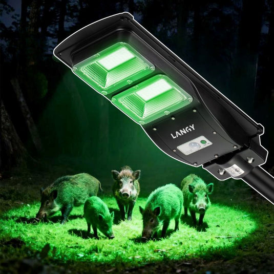 Solar Green Feeder Light for Hunting -12,000 lumens
