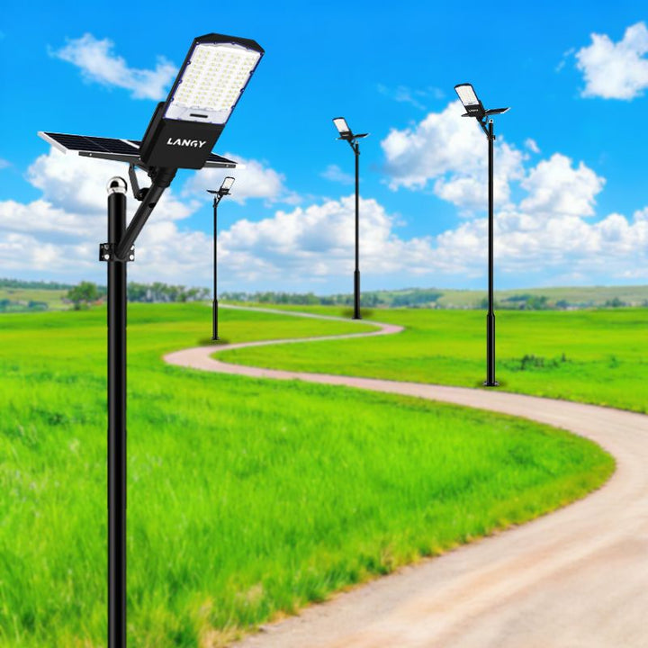 Solar Parking Lot Lights | Outdoor Solar-Powered LED Lighting with Pole ...