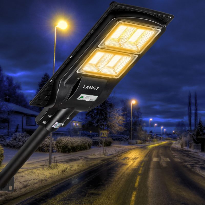 Load image into Gallery viewer, 4 PACK LANGY 120 W solar street lights 3000K  warm white
