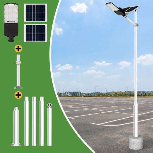 1200W solar street light with pole -30,000lumens