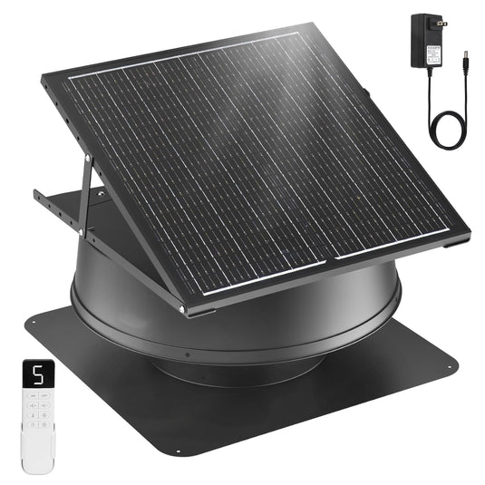 55W 12" Solar Attic Fan with Smart Power Adapter+Remote