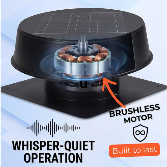12" Low Profile Solar Attic Vent Fan -25W