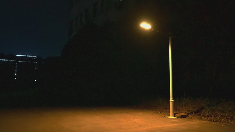 Load and play video in Gallery viewer, 4 PACK LANGY 120 W solar street lights 3000K  warm white
