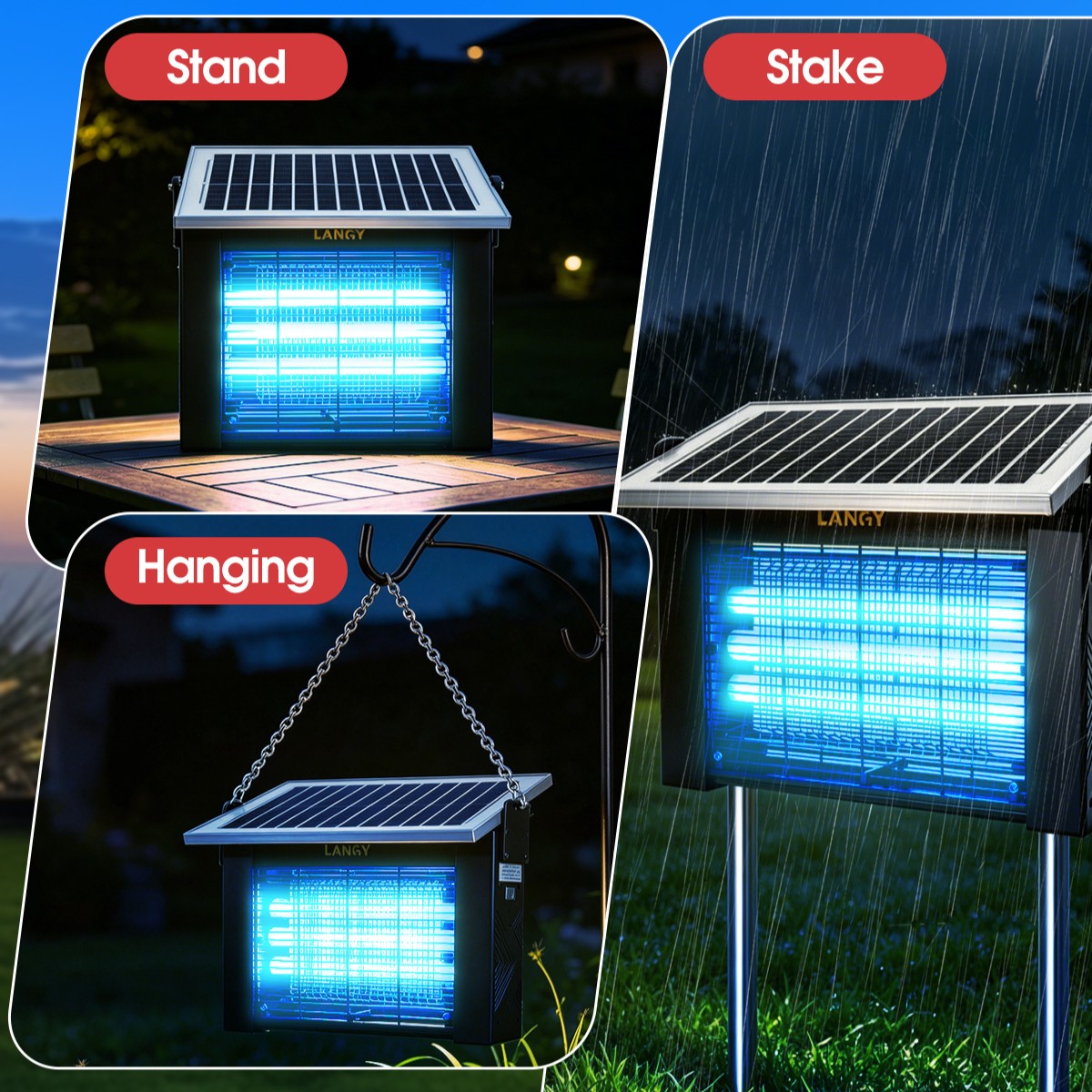 Solar Bug Zapper Outdoor,bug killer,best mosquito control for yard ...