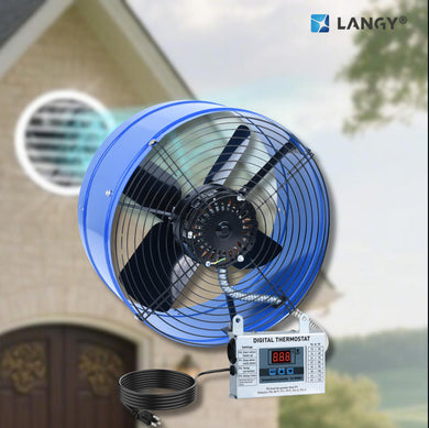 15 Inch Attic Gable Fan with Thermostat -1300CFM