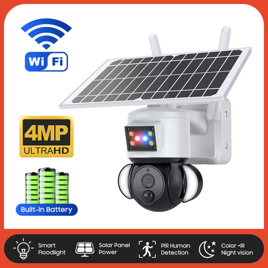 2K HD 4MP  Solar Security  Camera  wireless 4G / WIFI