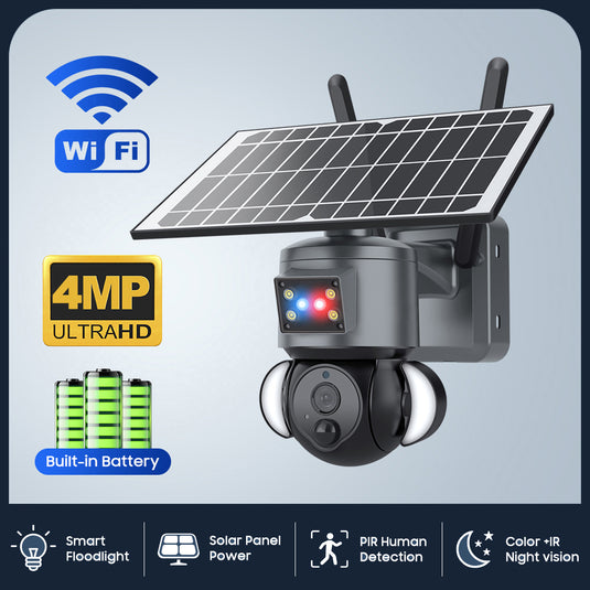 2K HD 4MP  Solar Security  Camera  wireless 4G / WIFI