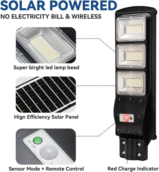 4 Pack Langy solar parking lots lights 9000 lumens （bracket included) Langy Solar Lighting