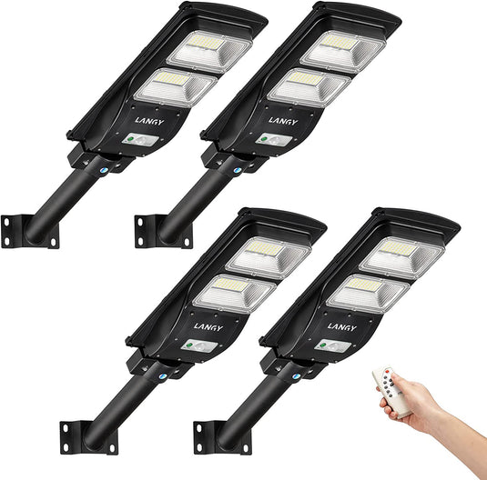 4 PACK 60W solar street light 6000 lumens